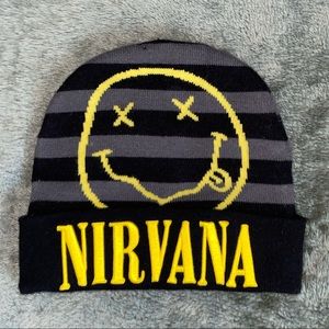 NIRVANA “Smiley” Striped Beanie